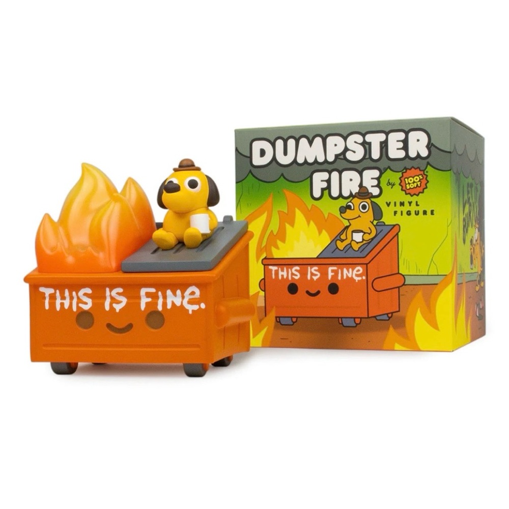 Dumpster Fire - This is Fine Vinyl Figure 100% Soft